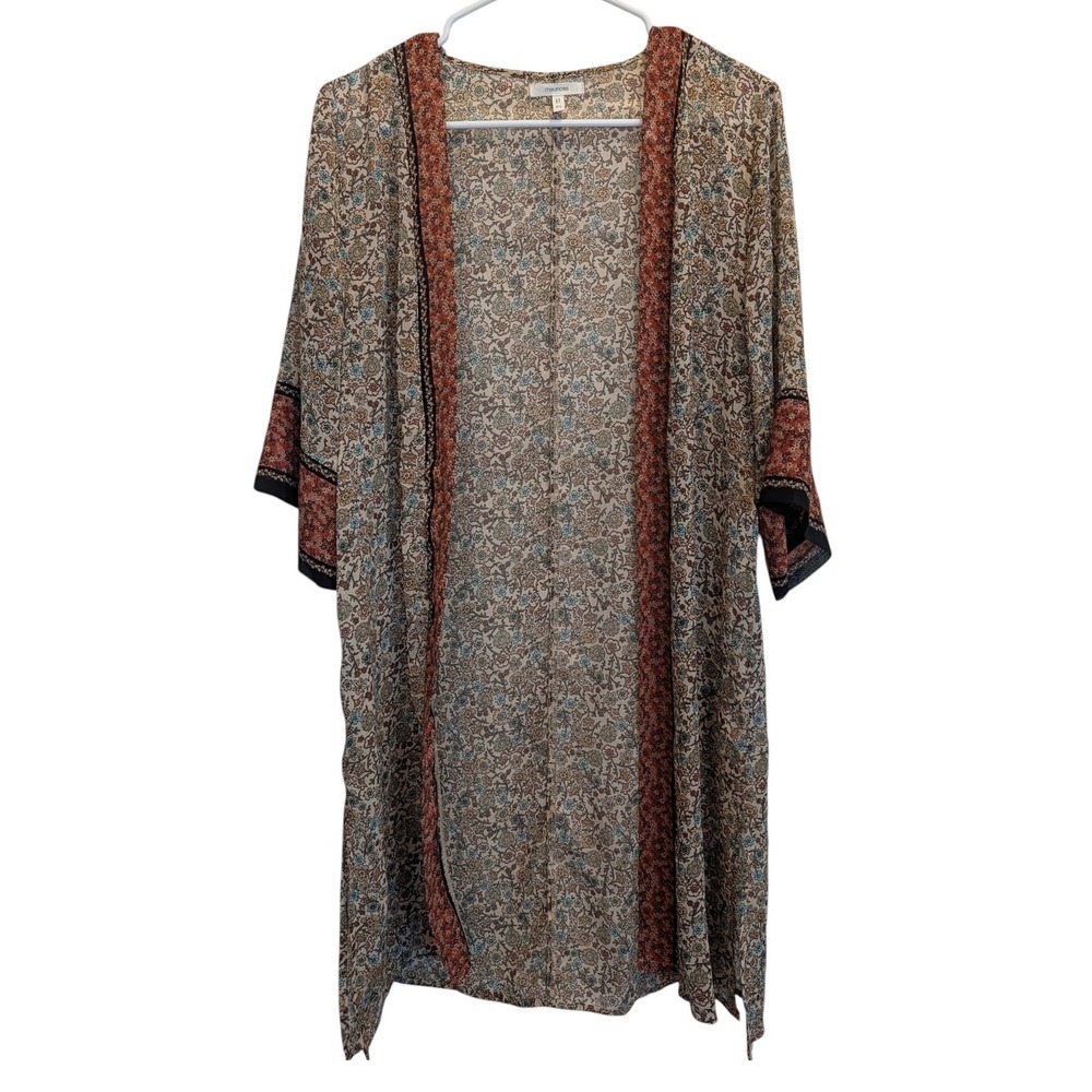 Maurices Floral Print Sheer Cardigan